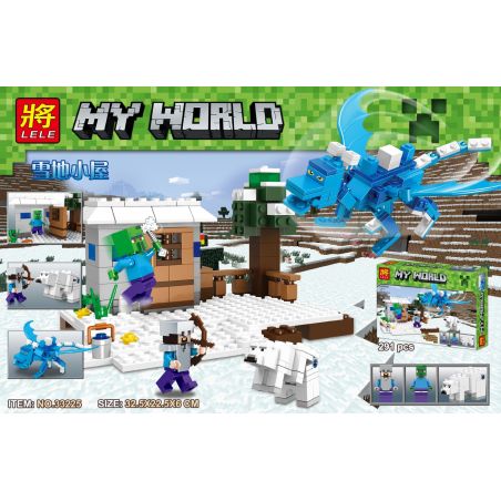 LELE 33225 non  TÚP LỀU TUYẾT bộ đồ chơi xếp lắp ráp ghép mô hình Minecraft MY WORLD Game Xây Dựng 291 khối