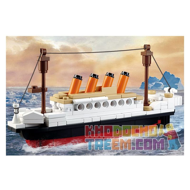 SLUBAN M38-B0576 B0576 0576 M38B0576 38-B0576 non  TÀU TITANIC NHỎ bộ đồ chơi xếp lắp ráp ghép mô hình 194 khối