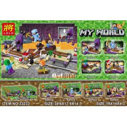 LELE 33233 non  TRANG TRÌNH BÀY 4 TRONG 1 bộ đồ chơi xếp lắp ráp ghép mô hình Minecraft MY WORLD Game Xây Dựng 262 khối