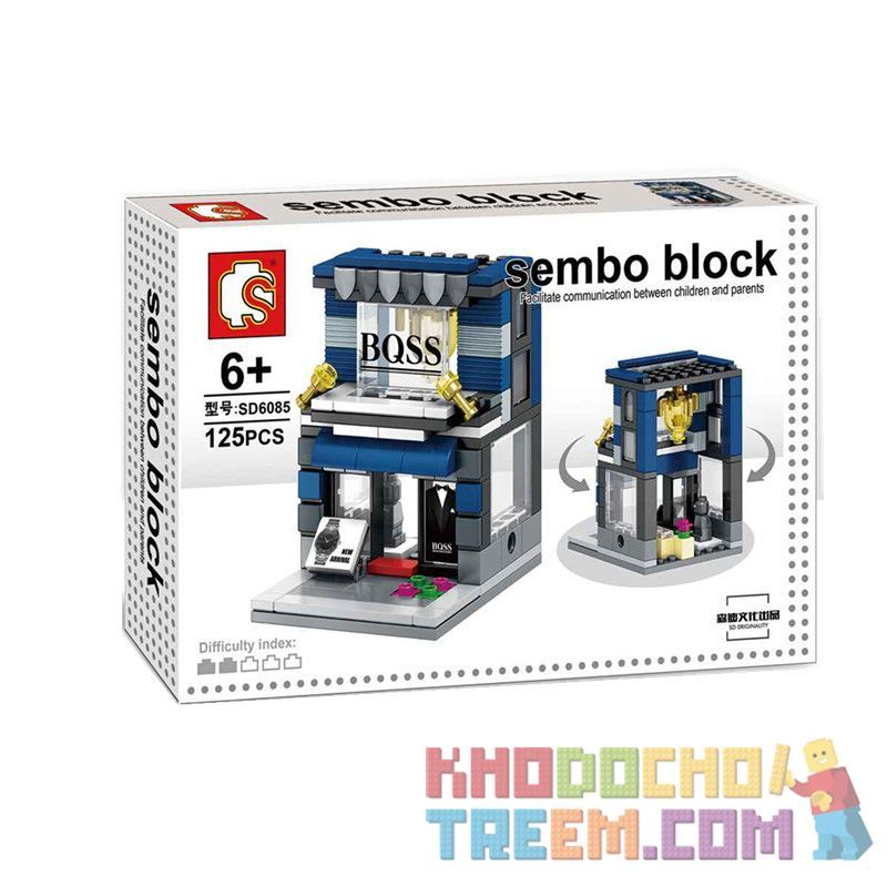 SEMBO WEKKI VIGGI SD6085 6085 non  CỬA HÀNG BOSS bộ đồ chơi xếp lắp ráp ghép mô hình Mini Modular SEMBO BLOCK Đường Phố Thu Nhỏ 125 khối