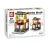 SEMBO WEKKI VIGGI SD6086 6086 non  QUÁN TRÀ HƯƠNG VỊ bộ đồ chơi xếp lắp ráp ghép mô hình Mini Modular SEMBO BLOCK Đường Phố Thu Nhỏ 121 khối