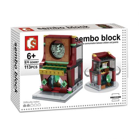 SEMBO WEKKI VIGGI SD6087 6087 non  CHẾ ĐỘ XEM PHỐ THU NHỎ YUDIAN bộ đồ chơi xếp lắp ráp ghép mô hình Mini Modular SEMBO BLOCK Đường Phố Thu Nhỏ 113 khối