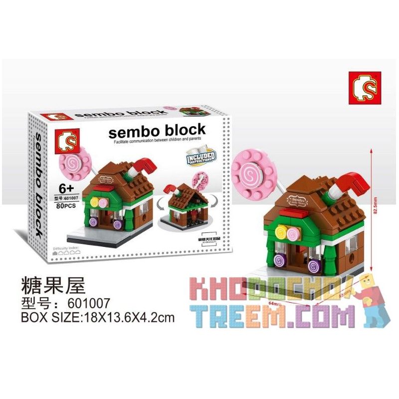 SEMBO WEKKI VIGGI 601007 non  NHÀ KẸO bộ đồ chơi xếp lắp ráp ghép mô hình Mini Modular SEMBO BLOCK Đường Phố Thu Nhỏ 80 khối