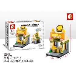 SEMBO WEKKI VIGGI 601010 non  CỬA HÀNG BÁNH TRỨNG bộ đồ chơi xếp lắp ráp ghép mô hình Mini Modular SEMBO BLOCK EGGTART Đường Phố Thu Nhỏ 77 khối