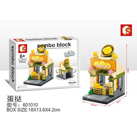 SEMBO WEKKI VIGGI 601010 non  CỬA HÀNG BÁNH TRỨNG bộ đồ chơi xếp lắp ráp ghép mô hình Mini Modular SEMBO BLOCK EGGTART Đường Phố Thu Nhỏ 77 khối