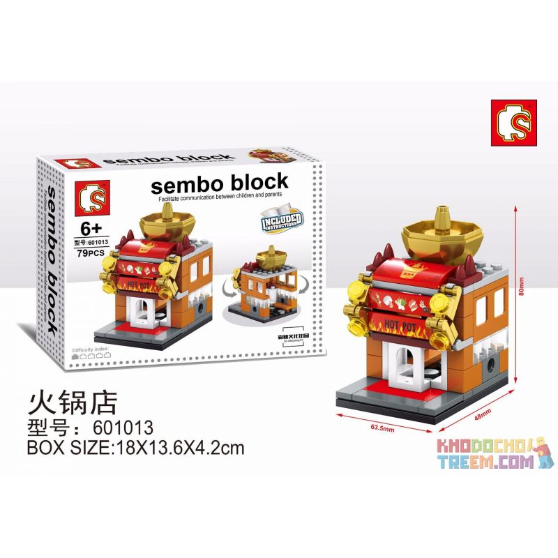 SEMBO WEKKI VIGGI 601013 non  NHÀ HÀNG LẨU bộ đồ chơi xếp lắp ráp ghép mô hình Mini Modular SEMBO BLOCK Đường Phố Thu Nhỏ 79 khối