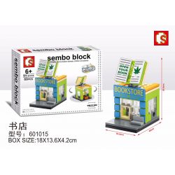 SEMBO WEKKI VIGGI 601015 non  HIỆU SÁCH bộ đồ chơi xếp lắp ráp ghép mô hình Mini Modular SEMBO BLOCK BOOKSTORE Đường Phố Thu Nhỏ 83 khối