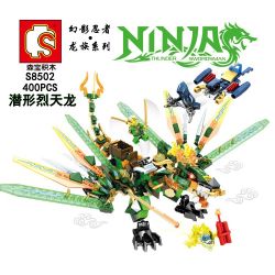 SHENG YUAN SY S8502 8502 non  RỒNG HUNG DỮ TIỀM ẨN NINJA bộ đồ chơi xếp lắp ráp ghép mô hình The  Ninjago Movie NINJA THUNDER SWORDSMAN Ninja Lốc Xoáy 400 khối
