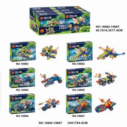 Bela 10882 10883 10884 10885 10886 10887 Lari 10882 10883 10884 10885 10886 10887 non  6 XE TĂNG MINI CỦA HIỆP SĨ NGUYÊN TỐ bộ đồ chơi xếp lắp ráp ghép mô hình Nexo Knights Hiệp Sỹ Nexo