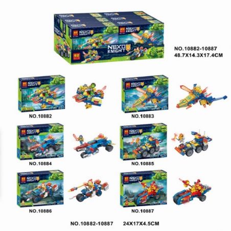 Bela 10882 10883 10884 10885 10886 10887 Lari 10882 10883 10884 10885 10886 10887 non  6 XE TĂNG MINI CỦA HIỆP SĨ NGUYÊN TỐ bộ đồ chơi xếp lắp ráp ghép mô hình Nexo Knights Hiệp Sỹ Nexo