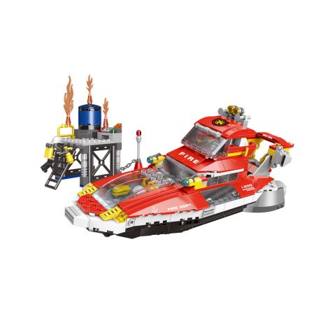 XINGBAO XB-14003 14003 XB14003 non  TÀU CỨU HỎA BIỂN bộ đồ chơi xếp lắp ráp ghép mô hình Fire Rescure FIRE FIGHTING MARINE BOAT