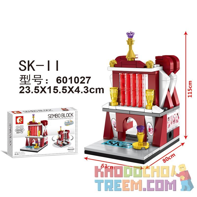 SEMBO 601027 non  CHẾ ĐỘ XEM PHỐ THU NHỎ SK-II bộ đồ chơi xếp lắp ráp ghép mô hình Mini Modular Đường Phố Thu Nhỏ 118 khối