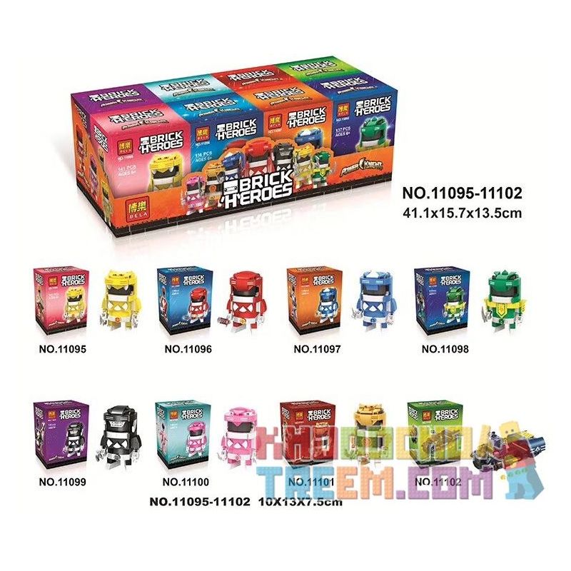 Bela 11095 11096 11097 11098 11099 11100 11101 11102 Lari 11095 11096 11097 11098 11099 11100 11101 11102 non  ĐỘI KHỦNG LONG 8 bộ đồ chơi xếp lắp ráp ghép mô hình Brickheadz MIGHTY MORPHIN POWER RANGERS Nhân Vật Đầu To