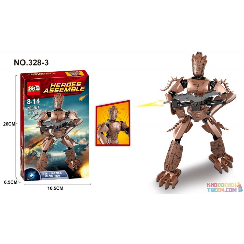 XSZ KSZ 328-3 non  VỮA bộ đồ chơi xếp lắp ráp ghép mô hình  HEROES ASSEMBLE Kỹ Thuật Công Nghệ Cao Mô Hình Phương Tiện 71 khối