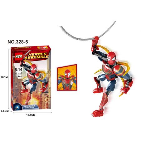 XSZ KSZ 328-5 non  NGƯỜI NHỆN bộ đồ chơi xếp lắp ráp ghép mô hình  HEROES ASSEMBLE Kỹ Thuật Công Nghệ Cao Mô Hình Phương Tiện 61 khối