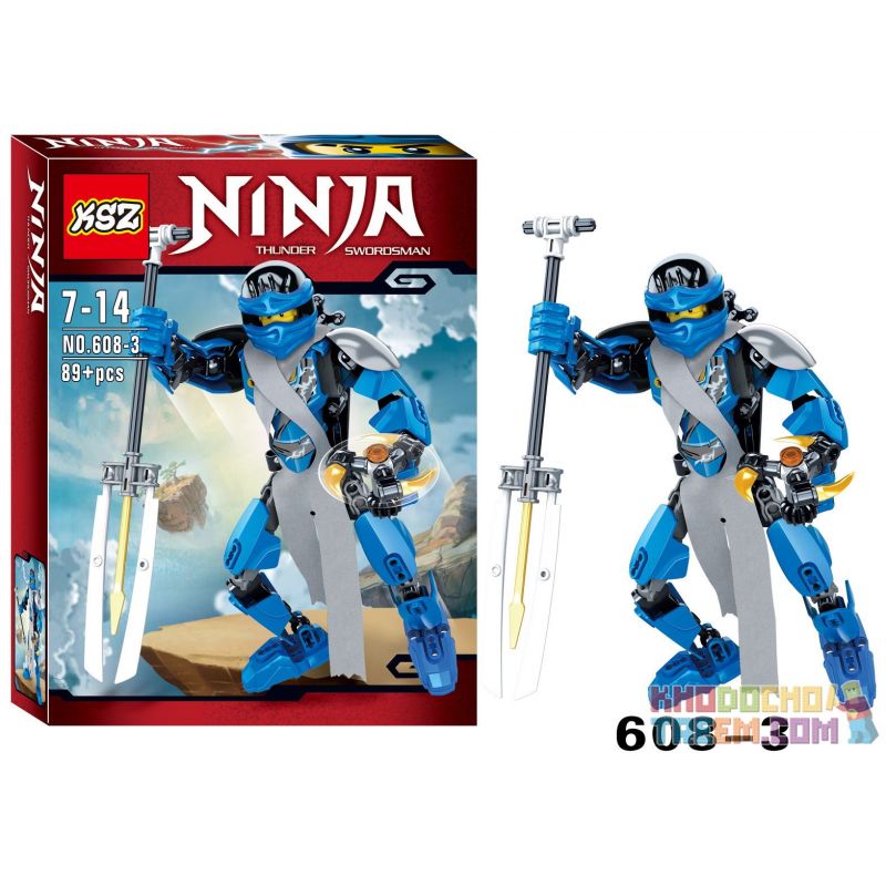 XSZ KSZ 608-3 non  JIE WALKER. bộ đồ chơi xếp lắp ráp ghép mô hình Marvel Super Heroes NINJA THUNDER SWORDSMAN JAY WALKER Siêu Anh Hùng Marvel 89 khối