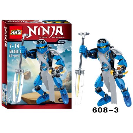 XSZ KSZ 608-3 non  JIE WALKER. bộ đồ chơi xếp lắp ráp ghép mô hình Marvel Super Heroes NINJA THUNDER SWORDSMAN JAY WALKER Siêu Anh Hùng Marvel 89 khối