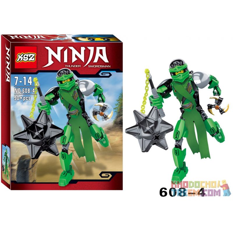 XSZ KSZ 608-4 non  LLOYD. bộ đồ chơi xếp lắp ráp ghép mô hình Marvel Super Heroes NINJA THUNDER SWORDSMAN LLOYD MONTGOMERY GARMADON Siêu Anh Hùng Marvel 90 khối