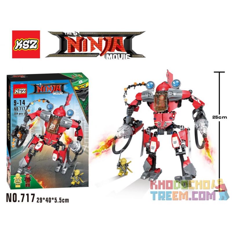 XSZ KSZ 717 non  MECH ĐỎ CỦA KAI OF NINJAGO bộ đồ chơi xếp lắp ráp ghép mô hình The  Ninjago Movie THE S NINJA MOVIE Ninja Lốc Xoáy 264 khối