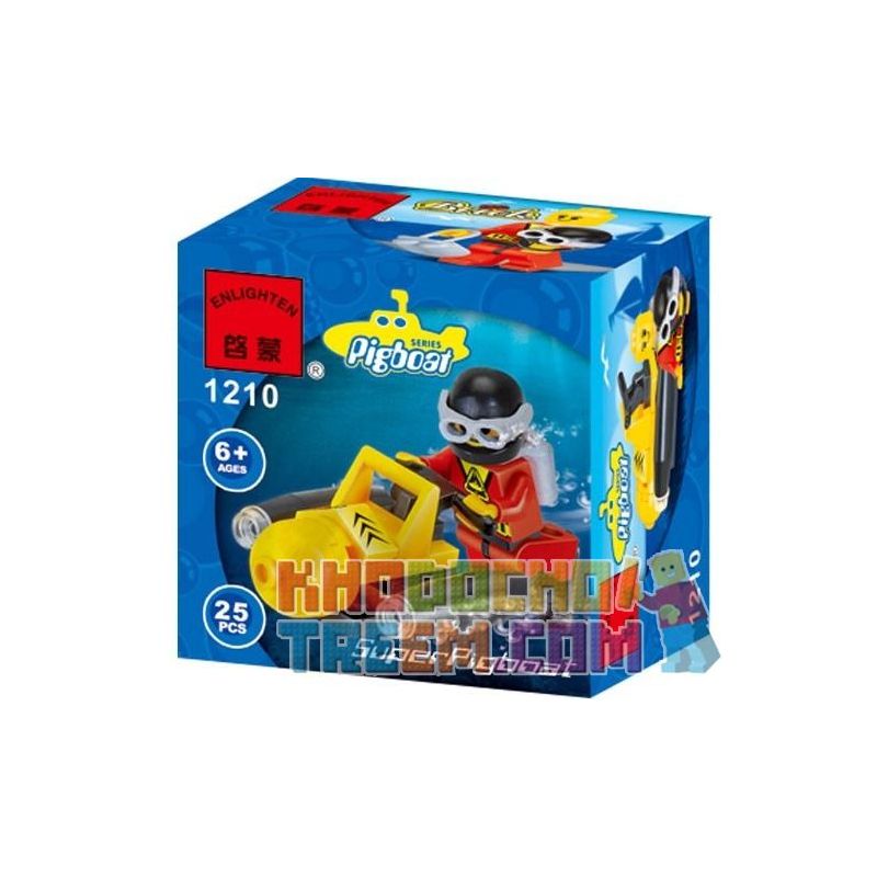 Enlighten 1210 Qman 1210 non  KHẢO SÁT ĐÁY BIỂN bộ đồ chơi xếp lắp ráp ghép mô hình City SUPERPIGBOAT Thành Phố 25 khối