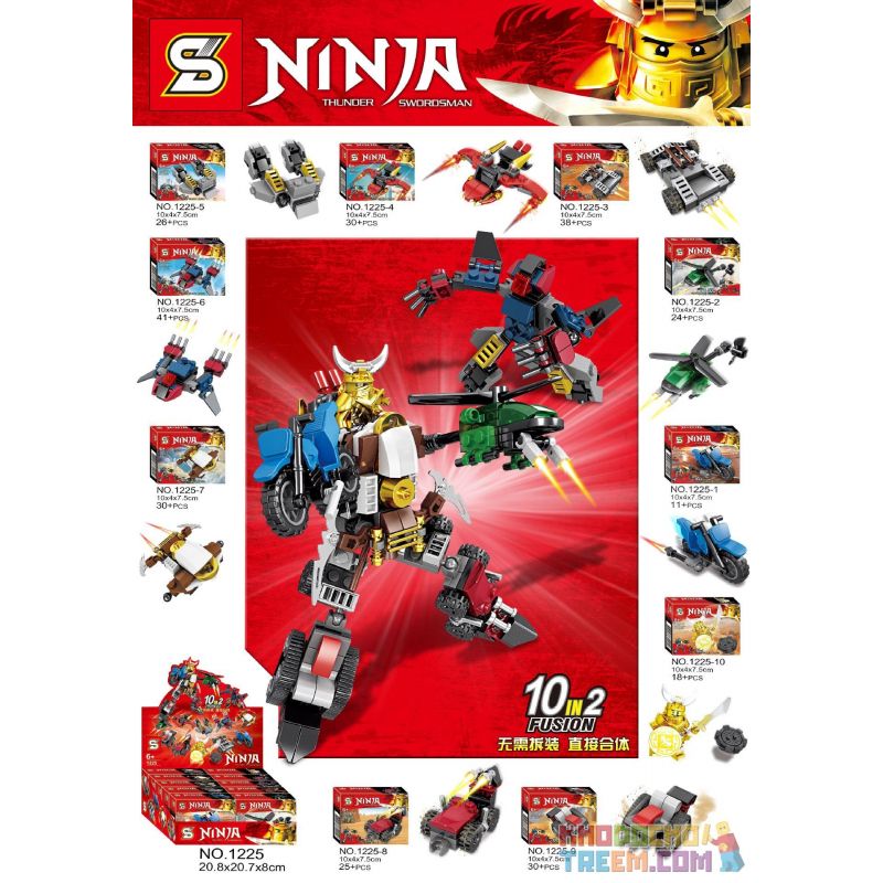 SHENG YUAN SY 1225 non  PHANTOM NINJA MECH 8 KẾT HỢP 10IN2 FUNSION bộ đồ chơi xếp lắp ráp ghép mô hình The  Ninjago Movie NINJA THUNDER SWORDSMAN Ninja Lốc Xoáy 273 khối