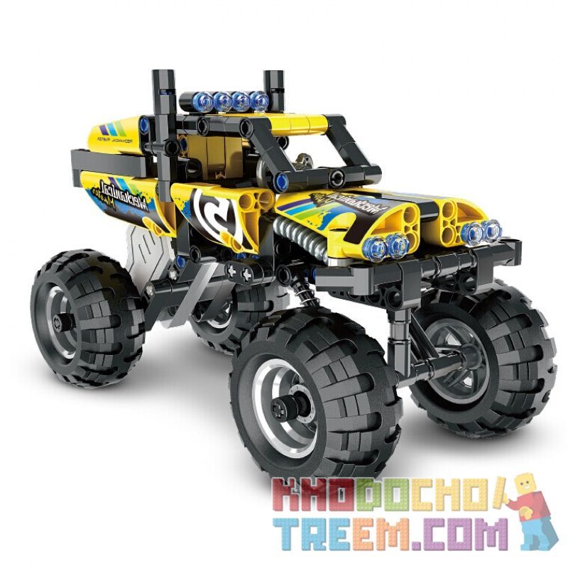 QIHUI 5804 non  XE TẢI MÀU VÀNG KÉO TRỞ LẠI bộ đồ chơi xếp lắp ráp ghép mô hình  Kỹ Thuật Công Nghệ Cao Mô Hình Phương Tiện 199 khối