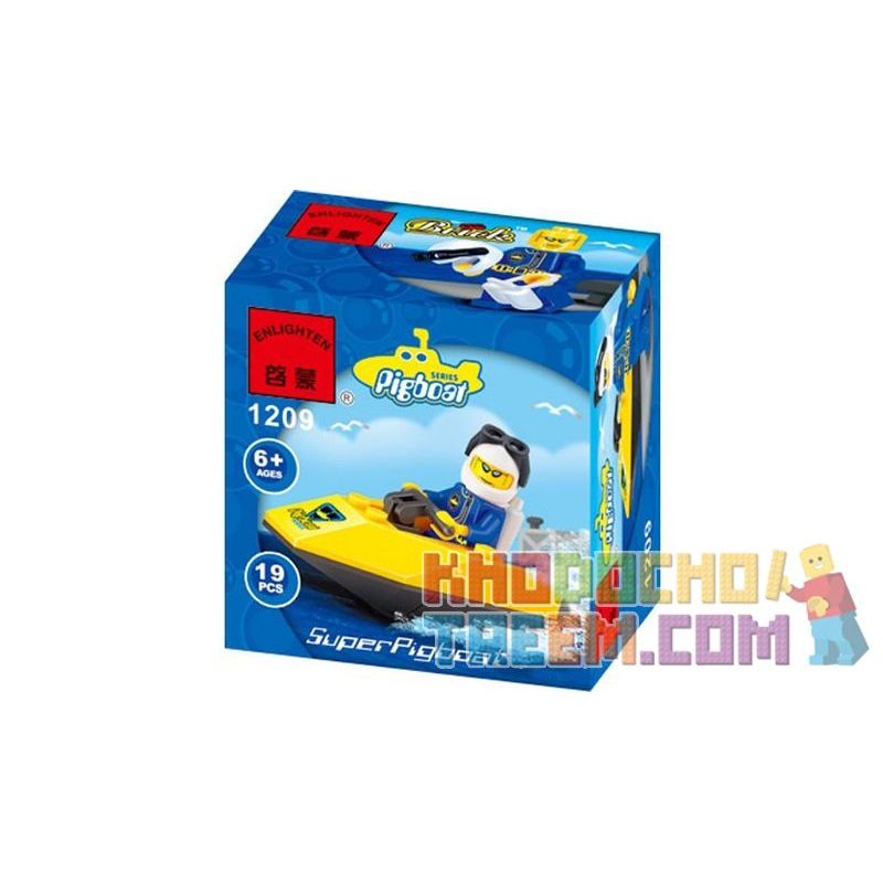Enlighten 1209 Qman 1209 non  MÔ TÔ NƯỚC bộ đồ chơi xếp lắp ráp ghép mô hình City SUPERPIGBOAT Thành Phố 19 khối