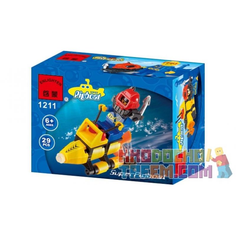 JIESTAR 24003 Enlighten 1211 Qman 1211 non  TÌM KIẾM TRÊN BIỂN bộ đồ chơi xếp lắp ráp ghép mô hình City SUPERPIGBOAT Thành Phố 29 khối