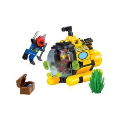 Enlighten 1213 Qman 1213 non  TÀU NGẦM NHỎ SĂN TÌM KHO BÁU bộ đồ chơi xếp lắp ráp ghép mô hình City SUPERPIGBOAT Thành Phố 122 khối