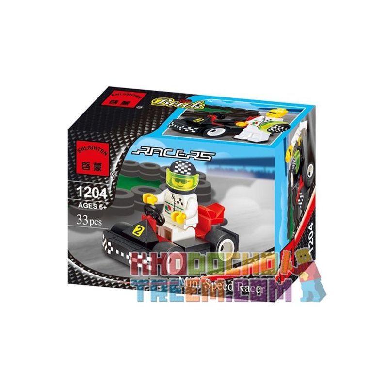 Enlighten 1204 Qman 1204 non  ĐUA XE KART bộ đồ chơi xếp lắp ráp ghép mô hình Speed Racer MINI SPEED RACER Đua Tốc Độ 33 khối