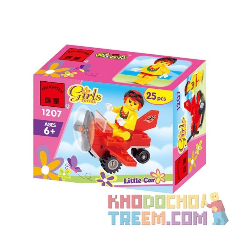 Enlighten 1207 Qman 1207 non  MÁY BAY NHỎ bộ đồ chơi xếp lắp ráp ghép mô hình  GIRLS LITTLE CAR Các Bạn Gái 25 khối