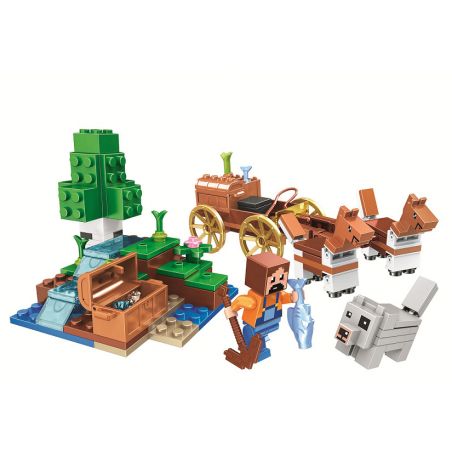 Bela 11130 Lari 11130 non  CẢNH bộ đồ chơi xếp lắp ráp ghép mô hình Minecraft MY WORLD Game Xây Dựng 162 khối