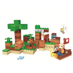Bela 11132 Lari 11132 non  CẢNH bộ đồ chơi xếp lắp ráp ghép mô hình Minecraft MY WORLD Game Xây Dựng 183 khối