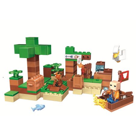 Bela 11132 Lari 11132 non  CẢNH bộ đồ chơi xếp lắp ráp ghép mô hình Minecraft MY WORLD Game Xây Dựng 183 khối