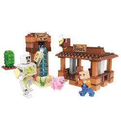 Bela 11133 Lari 11133 non  CẢNH bộ đồ chơi xếp lắp ráp ghép mô hình Minecraft MY WORLD Game Xây Dựng 203 khối