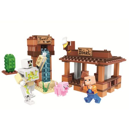 Bela 11133 Lari 11133 non  CẢNH bộ đồ chơi xếp lắp ráp ghép mô hình Minecraft MY WORLD Game Xây Dựng 203 khối