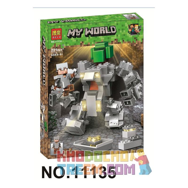 Bela 11135 Lari 11135 non  CẢNH bộ đồ chơi xếp lắp ráp ghép mô hình Minecraft MY WORLD Game Xây Dựng 221 khối