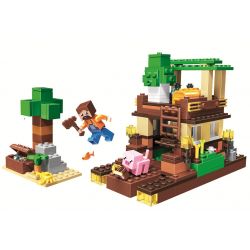 Bela 11136 Lari 11136 non  CẢNH bộ đồ chơi xếp lắp ráp ghép mô hình Minecraft MY WORLD Game Xây Dựng 248 khối