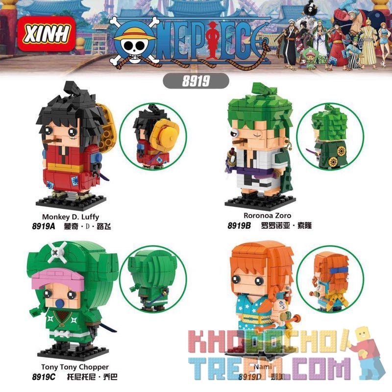 XINH 8919 non  MỘT MẢNH LUFEI SỚM CHOBA NA BEAUTY bộ đồ chơi xếp lắp ráp ghép mô hình Brickheadz SLIZER SPARK Nhân Vật Đầu To