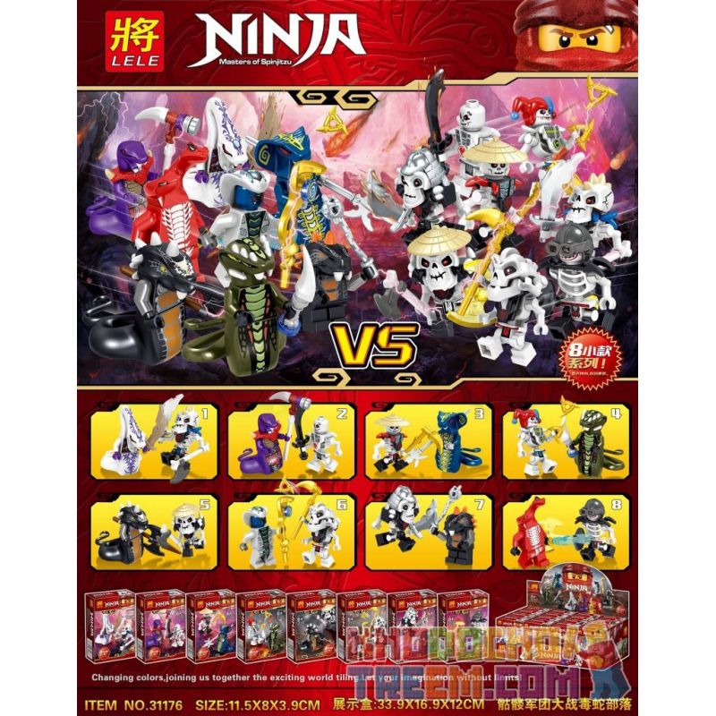 LELE 31176 non  LEGION BIG WARFARE SNAKE TRIBE 8 MODEL bộ đồ chơi xếp lắp ráp ghép mô hình The  Ninjago Movie NINJA MASTERS OF SPINJITZU Ninja Lốc Xoáy