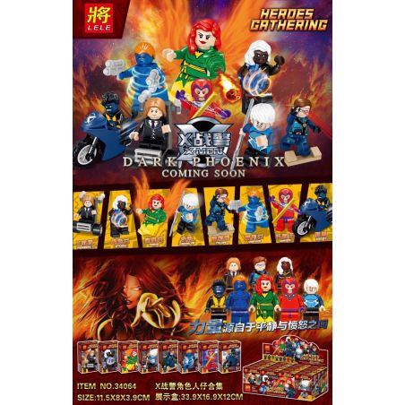 LELE 34064 non  BỘ SƯU TẬP NHÂN VẬT X-MEN MINIFIGURE 8 bộ đồ chơi xếp lắp ráp ghép mô hình Super Heroes Siêu Nhân Anh Hùng