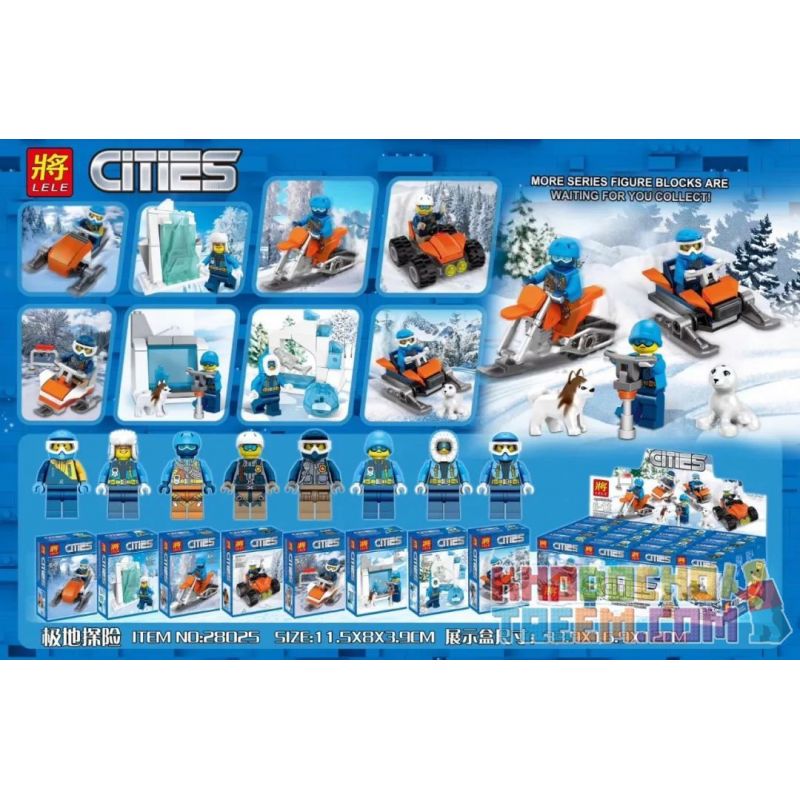 LELE 28025 non  8 LOẠI XE MINIFIGURE THÁM HIỂM ĐỊA CỰC bộ đồ chơi xếp lắp ráp ghép mô hình City Thành Phố