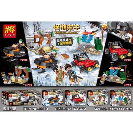 LELE 36064 non  CẢNH XE CHIẾN TRƯỜNG TUYẾT 4 LOẠI bộ đồ chơi xếp lắp ráp ghép mô hình Movie & Game Phim Và Trò Chơi