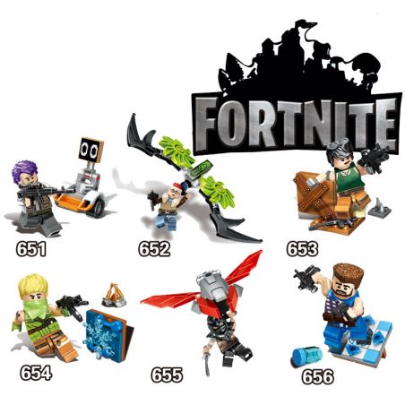 JISI 651 652 653 654 655 656 non  6 NHÂN VẬT NHỎ bộ đồ chơi xếp lắp ráp ghép mô hình Fornite FORTNITE Bắn Súng