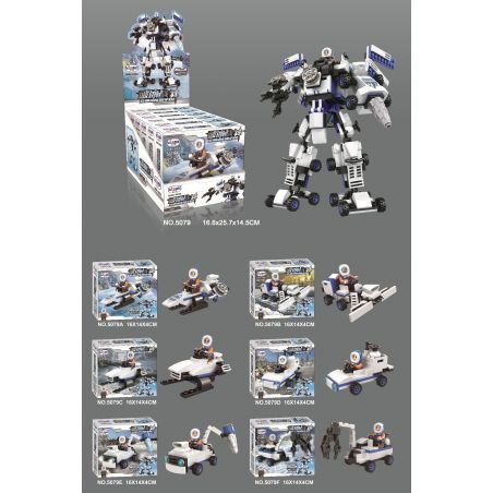 WINNER JEMLOU 5079A 5079B 5079C 5079D 5079E 5079F non  TÀU PHÁ BĂNG ARES SIX IN ONE MECH bộ đồ chơi xếp lắp ráp ghép mô hình God Of War ICE-BREAKING GOD OF WAR Chiến Thần