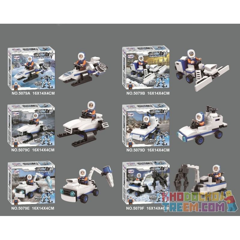 WINNER JEMLOU 5079A 5079B 5079C 5079D 5079E 5079F non  TÀU PHÁ BĂNG ARES SIX IN ONE MECH bộ đồ chơi xếp lắp ráp ghép mô hình God Of War ICE-BREAKING GOD OF WAR Chiến Thần