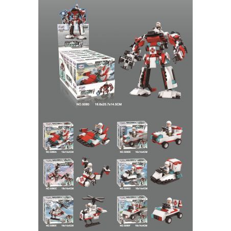 WINNER JEMLOU 5080F 5080A 5080B 5080C 5080D 5080E non  IMPULSE GOD OF WAR MECHA 6-TRONG-1 bộ đồ chơi xếp lắp ráp ghép mô hình Chiến Thần