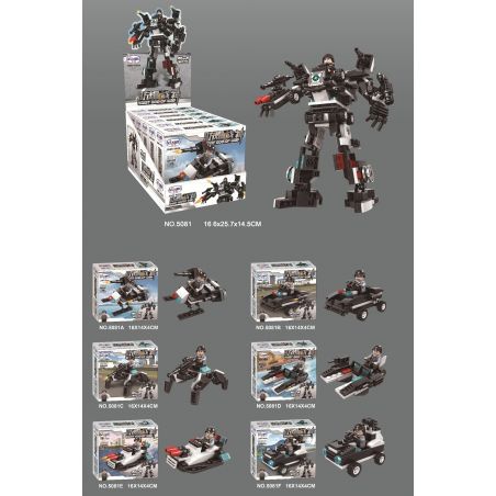 WINNER JEMLOU 5081F 5081A 5081B 5081C 5081D 5081E non  CHỐNG CHÁY NỔ ARES SIX IN ONE MECH bộ đồ chơi xếp lắp ráp ghép mô hình Swat Special Force SWAT GOD OF WAR Đặc Nhiệm