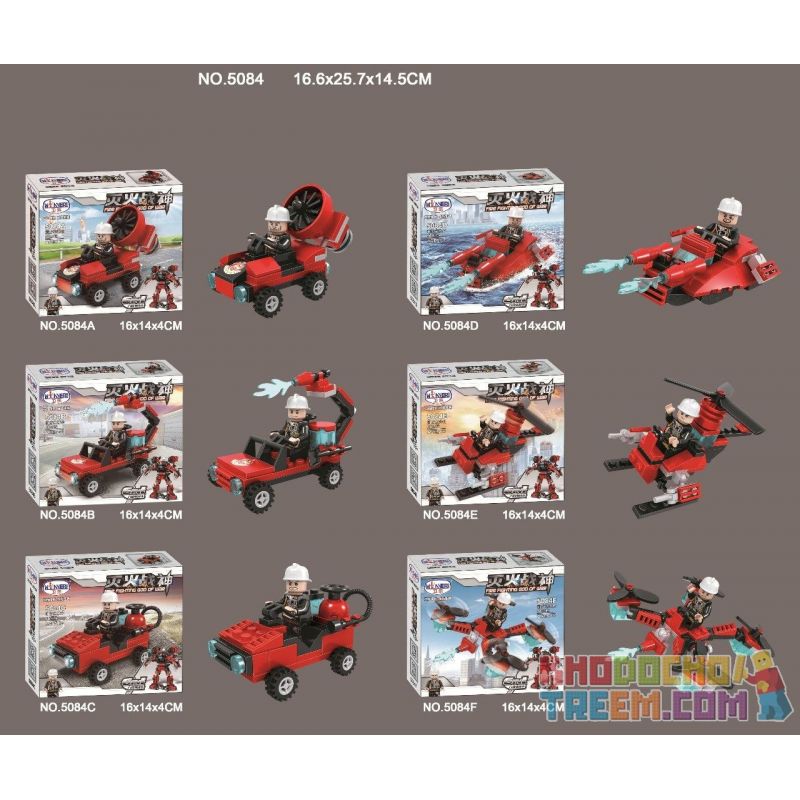 WINNER JEMLOU 5084F 5084A 5084B 5084C 5084D 5084E non  THẦN CHỮA CHÁY LIUHE MỘT MÁY bộ đồ chơi xếp lắp ráp ghép mô hình God Of War FIRE FIGHTING GOD OF WAR Chiến Thần