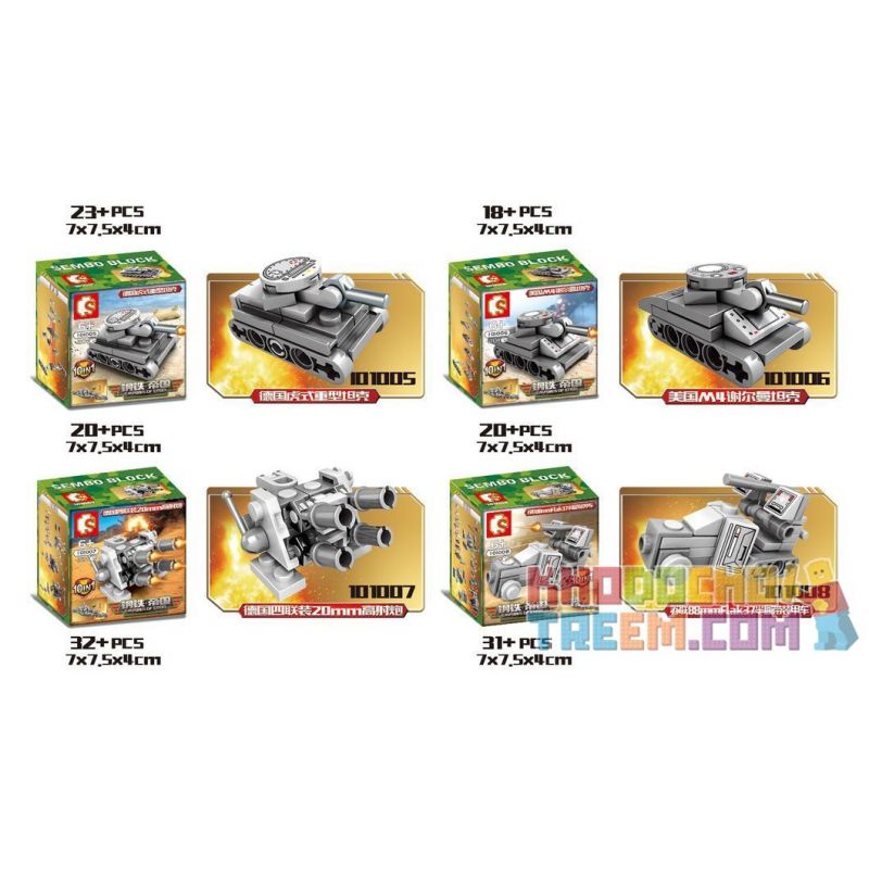 SEMBO 101006 101007 101008 101009 101010 101001 101002 101003 101004 101005 non  THIẾT GIÁP HẠM LỚP IOWA CỦA HOA KỲ 10IN1 bộ đồ chơi xếp lắp ráp ghép mô hình Empires Of Steel Đế Chế Thép 240 khối